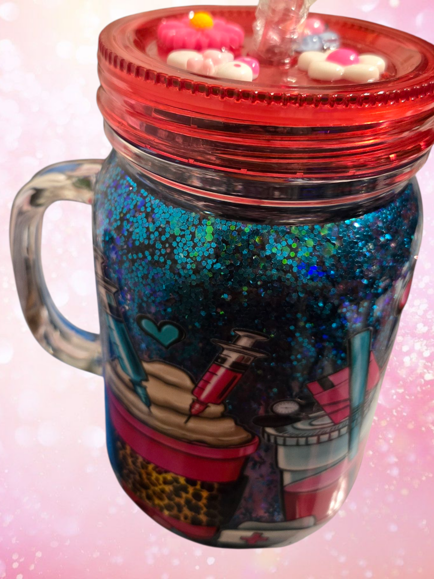 Nurse Theme Tumbler with Handle