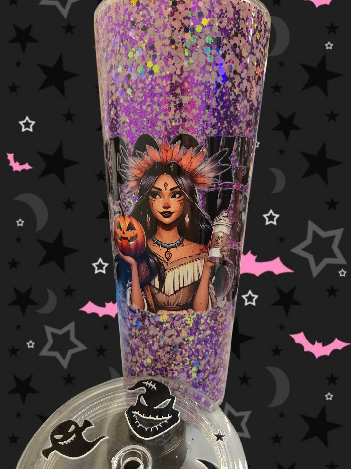 π 24 oz Spooky Vibes Snowglobe Cup β Mulan & Pocahontas Edition π