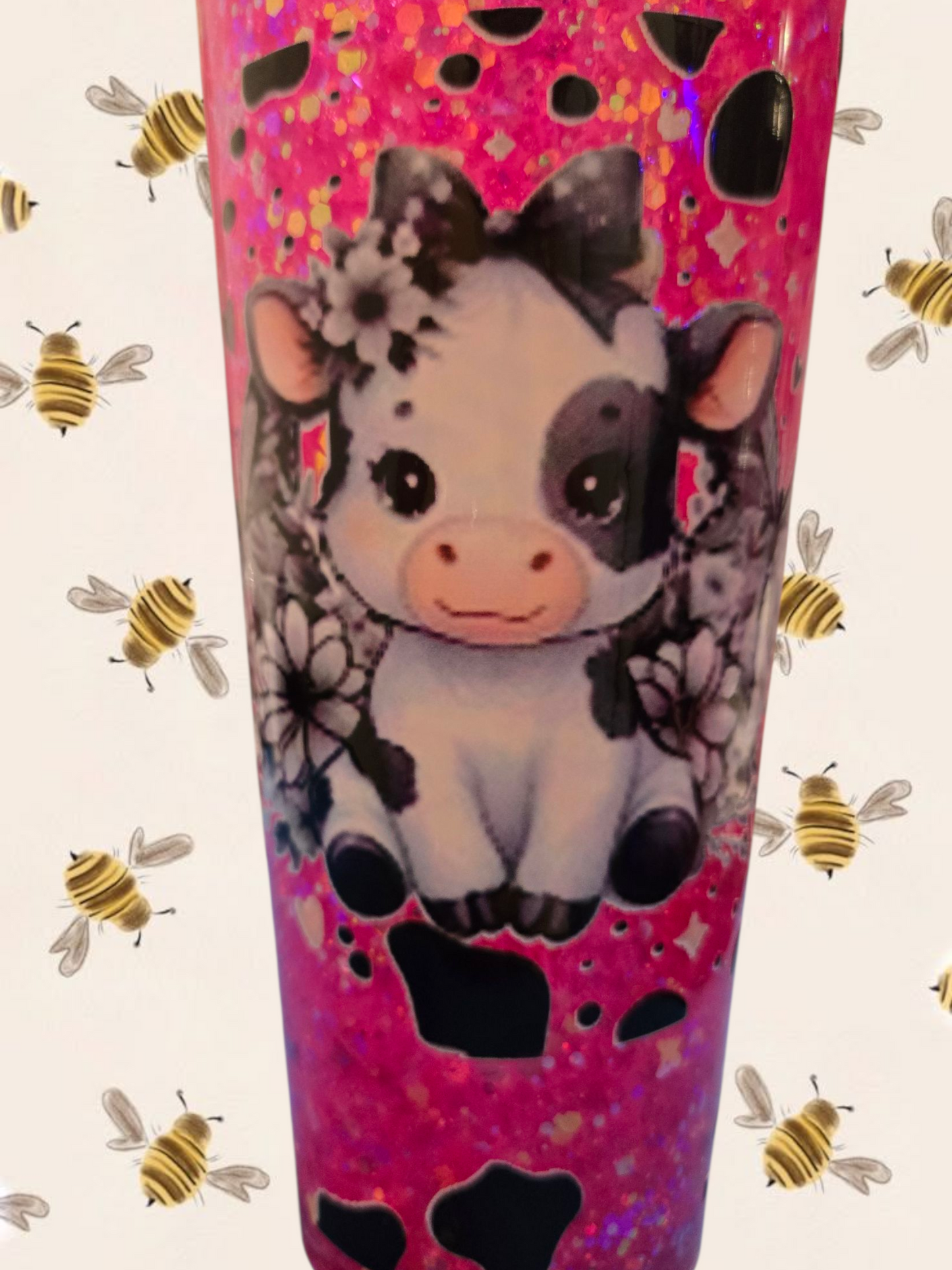 ๐ธ๐ฎ Sparkly Cow Snow Globe Tumbler ๐ฎ๐ธ