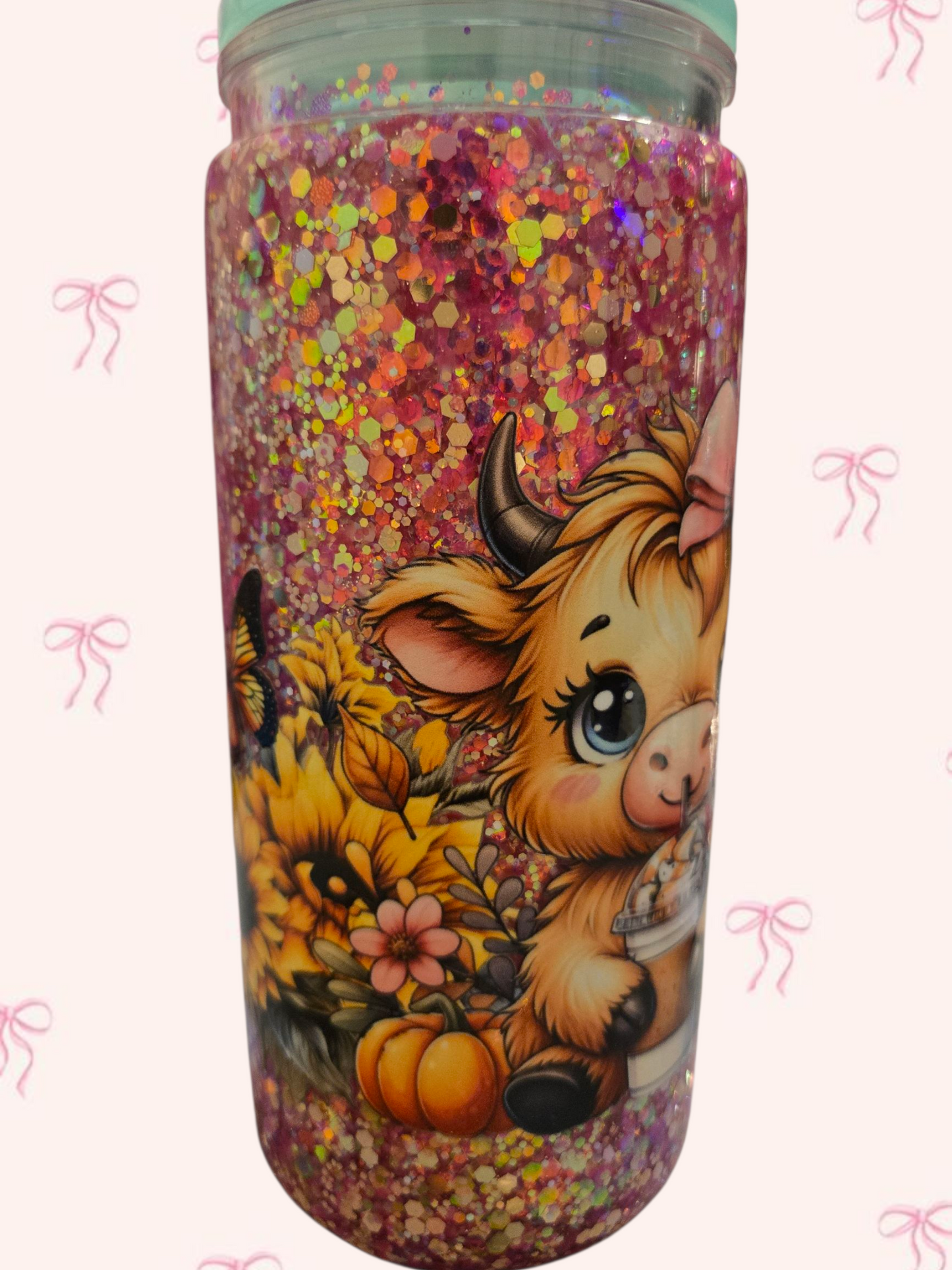 🥤✨ 20 oz Acrylic Glitter Tumbler ✨🐮
