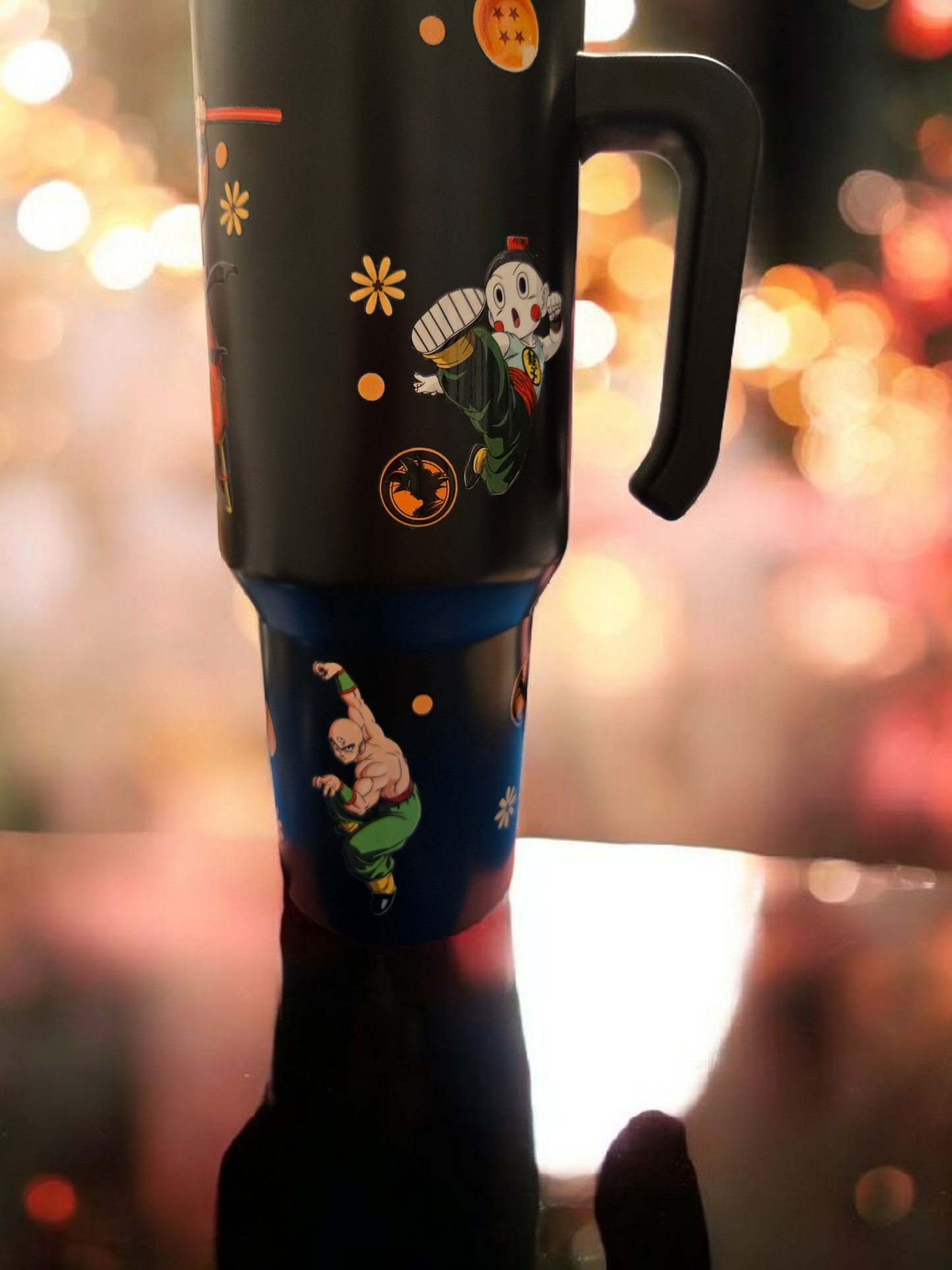 π₯ Dragon Ball Z 40 oz Black Stainless Steel Tumbler β Super Saiyan Approved! β‘