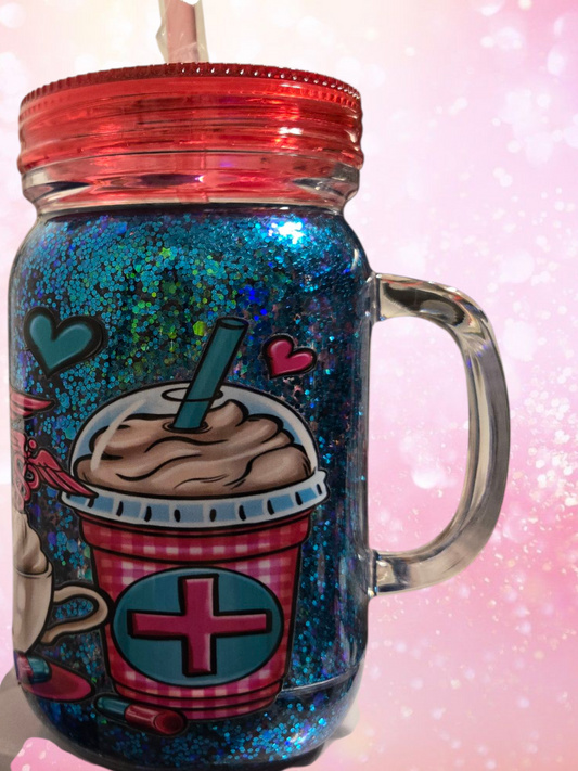 Nurse Theme Tumbler with Handle