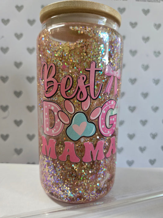 Best Dog Mom Glass Cup