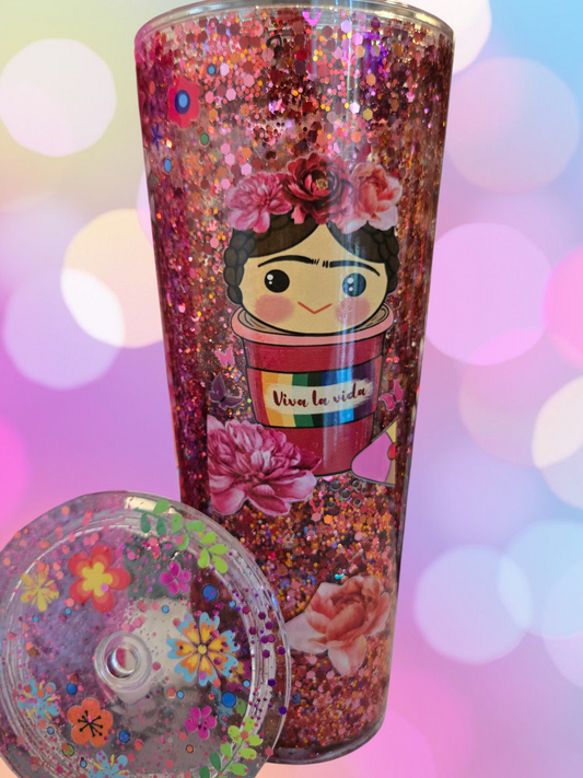 🌺 Viva La Vida – 24 oz Acrylic Tumbler 🎨