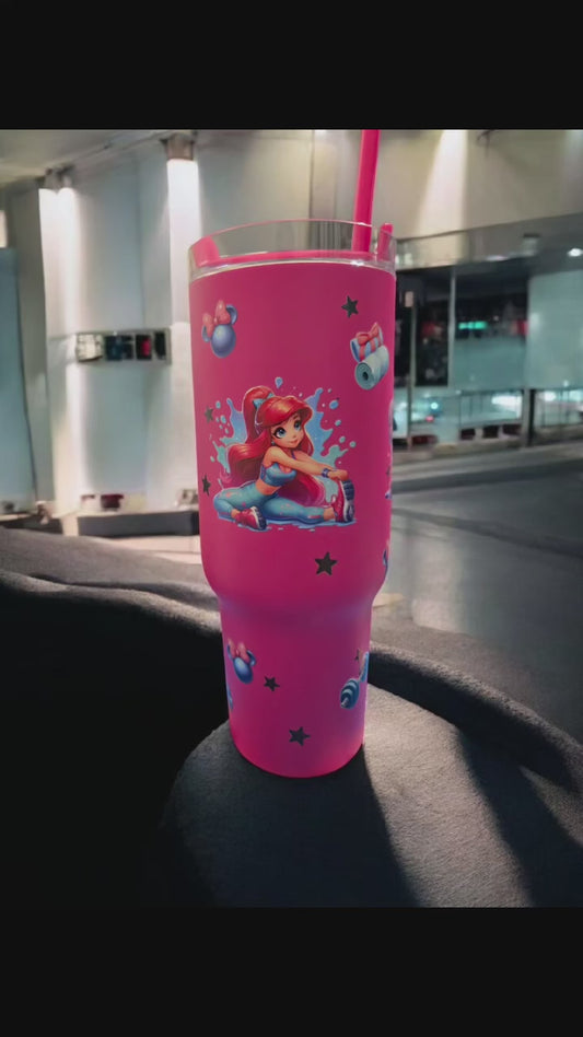 💖 40 oz “Fit Princess” Tumbler – Strong, Cute & Ready to Slay!