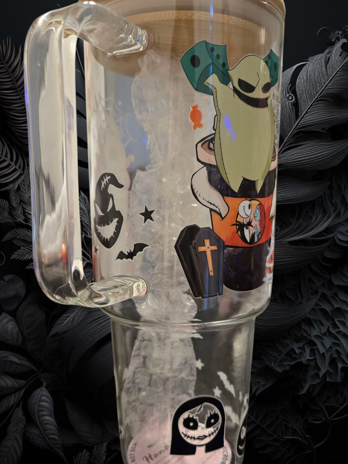 🎃 40 oz Spooky Glass Cup – Halloween Edition 🎃