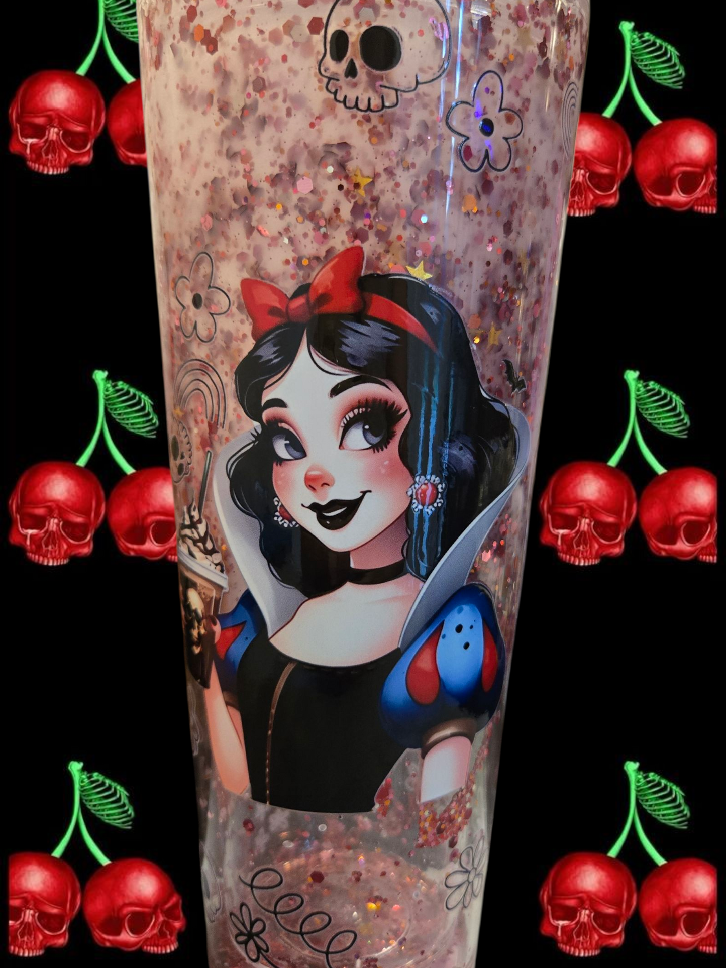🍎 24 oz Acrylic Cup – Dripping Red Sparkle Edition 🍎