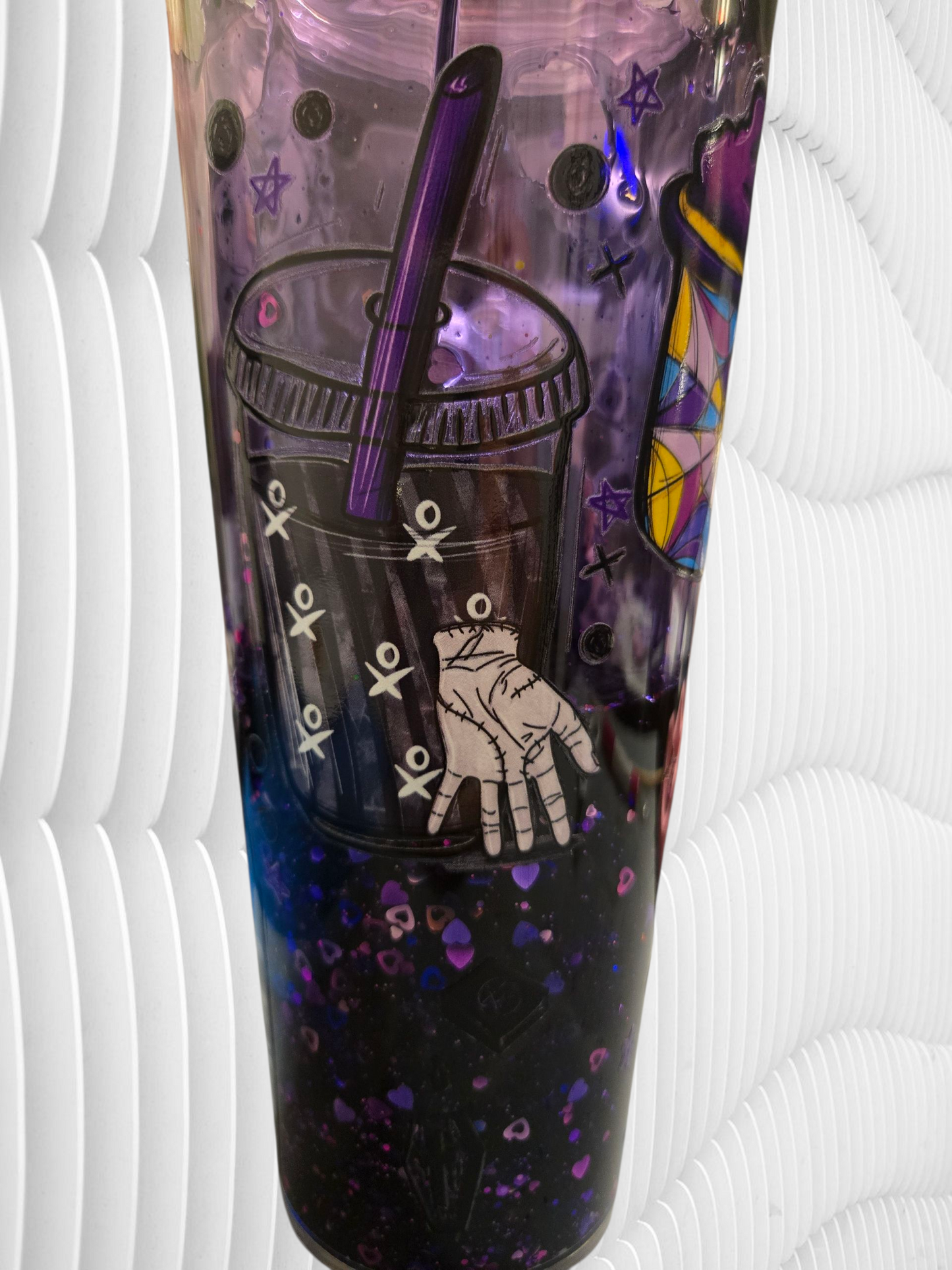💜 Wednesday 24 oz Purple Glitter Acrylic Cup 💜