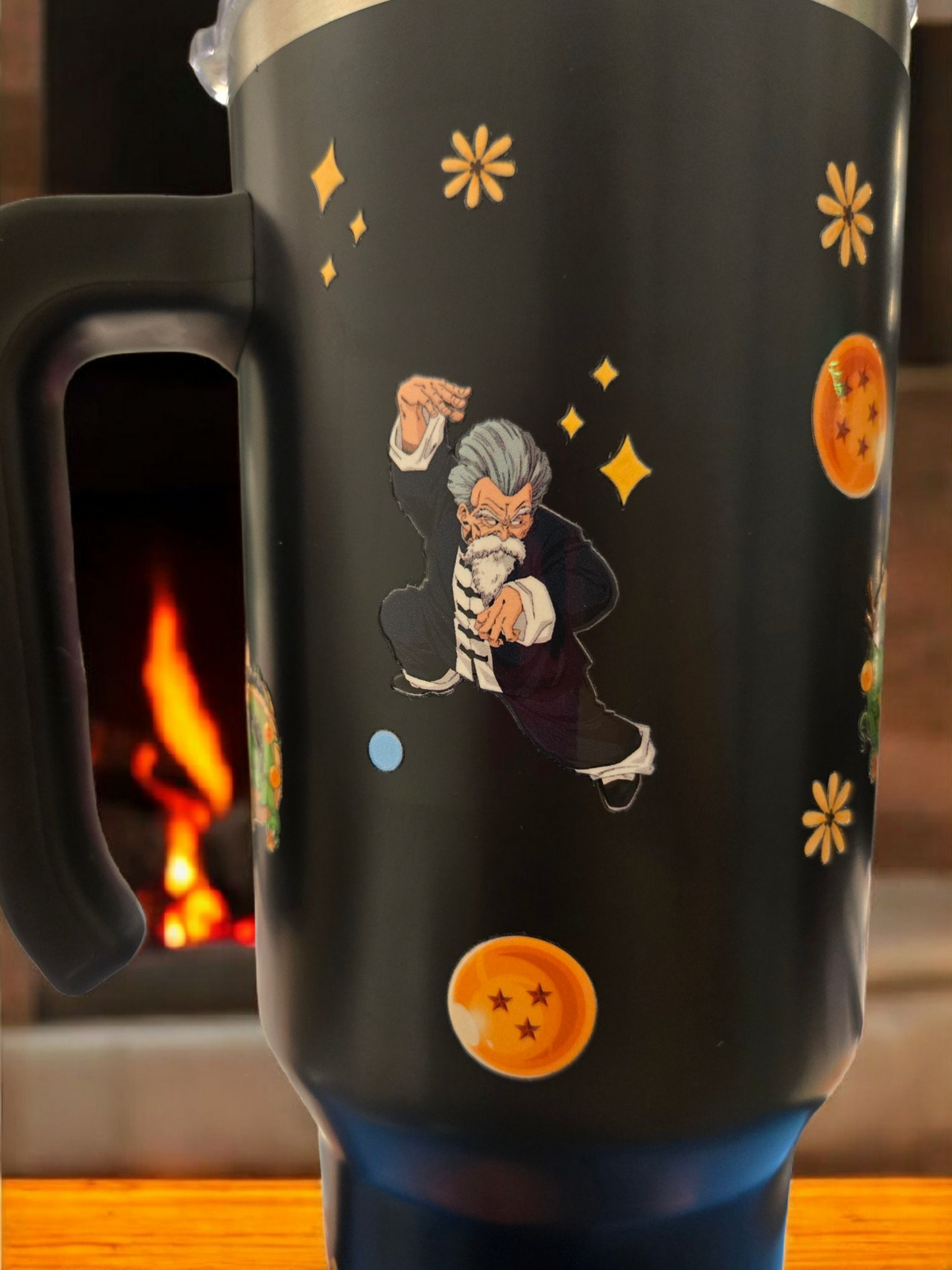 🔥 Dragon Ball Z 40 oz Black Stainless Steel Tumbler – Super Saiyan Approved! ⚡