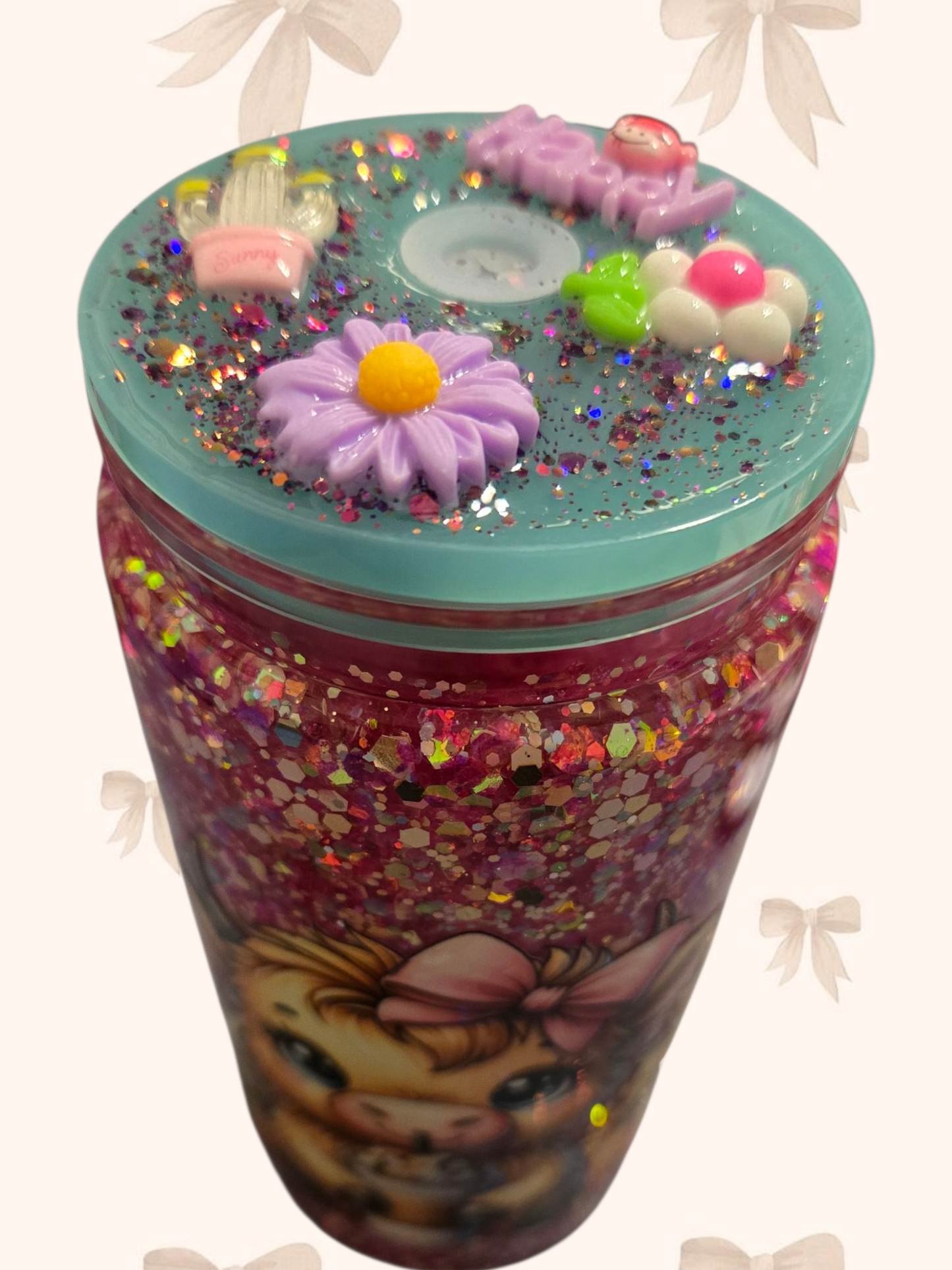 🥤✨ 20 oz Acrylic Glitter Tumbler ✨🐮