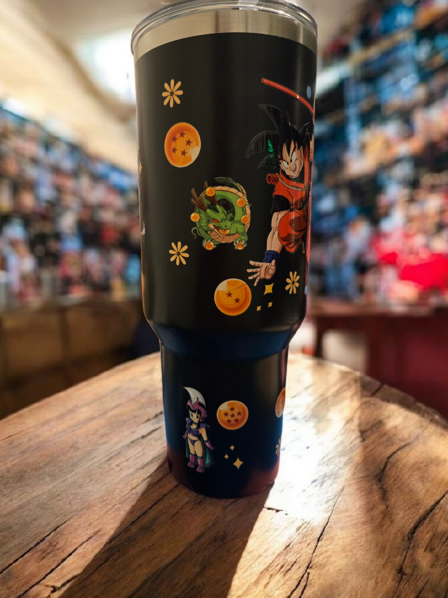 🔥 Dragon Ball Z 40 oz Black Stainless Steel Tumbler – Super Saiyan Approved! ⚡