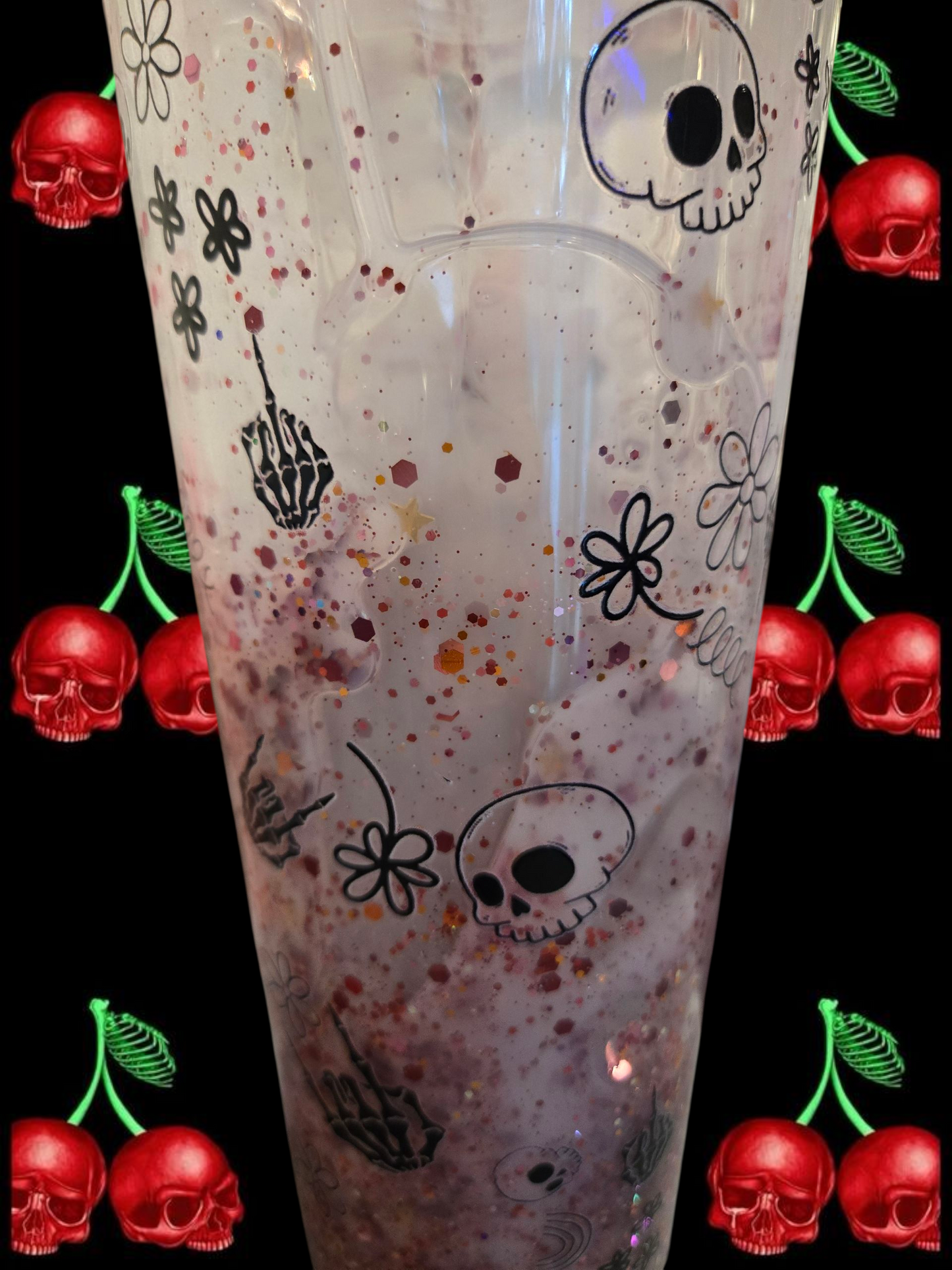 🍎 24 oz Acrylic Cup – Dripping Red Sparkle Edition 🍎