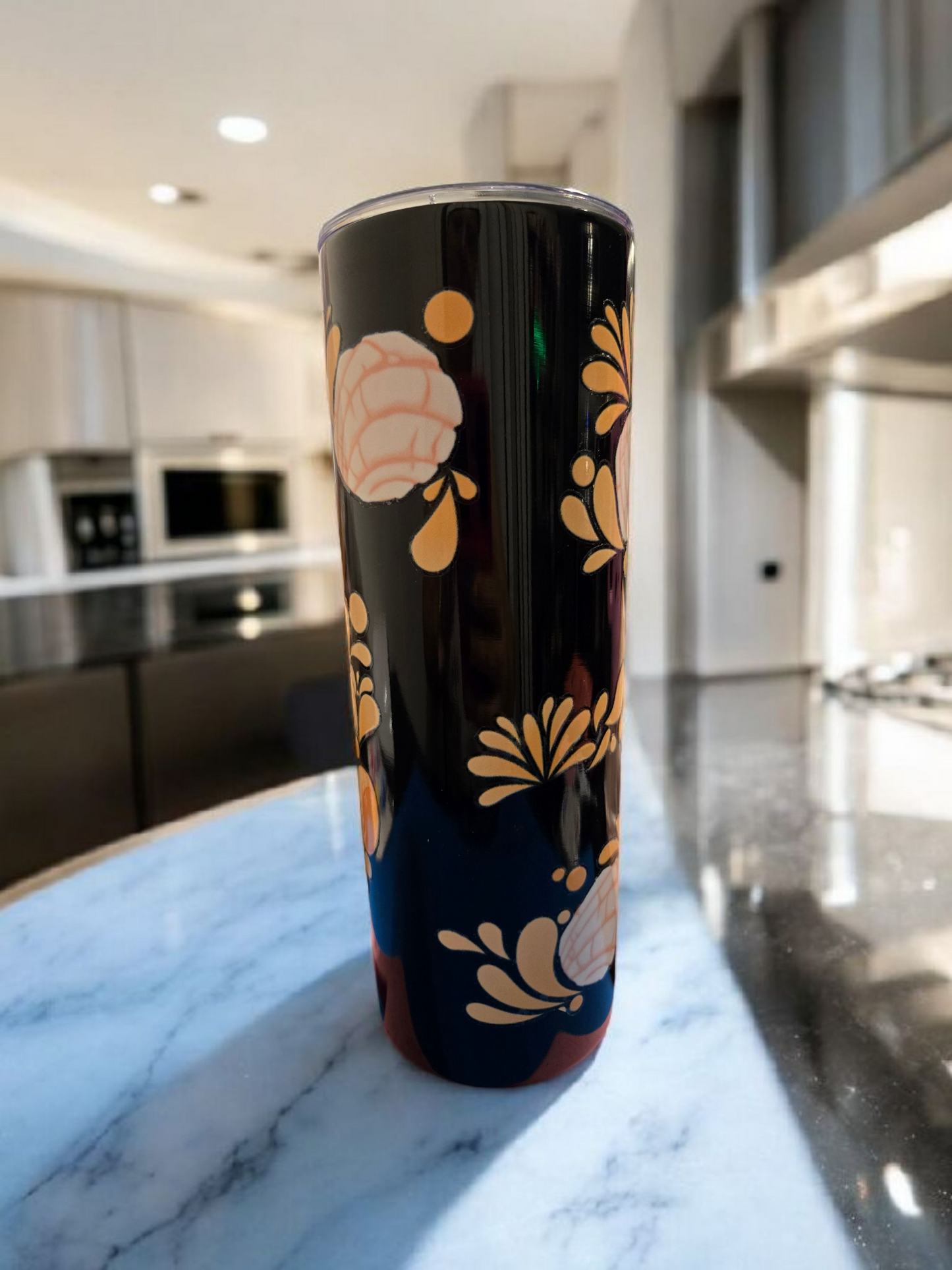 🐻✨ Pooh & Conchas 20 oz Black Stainless Steel Skinny Mug – Cozy & Cute