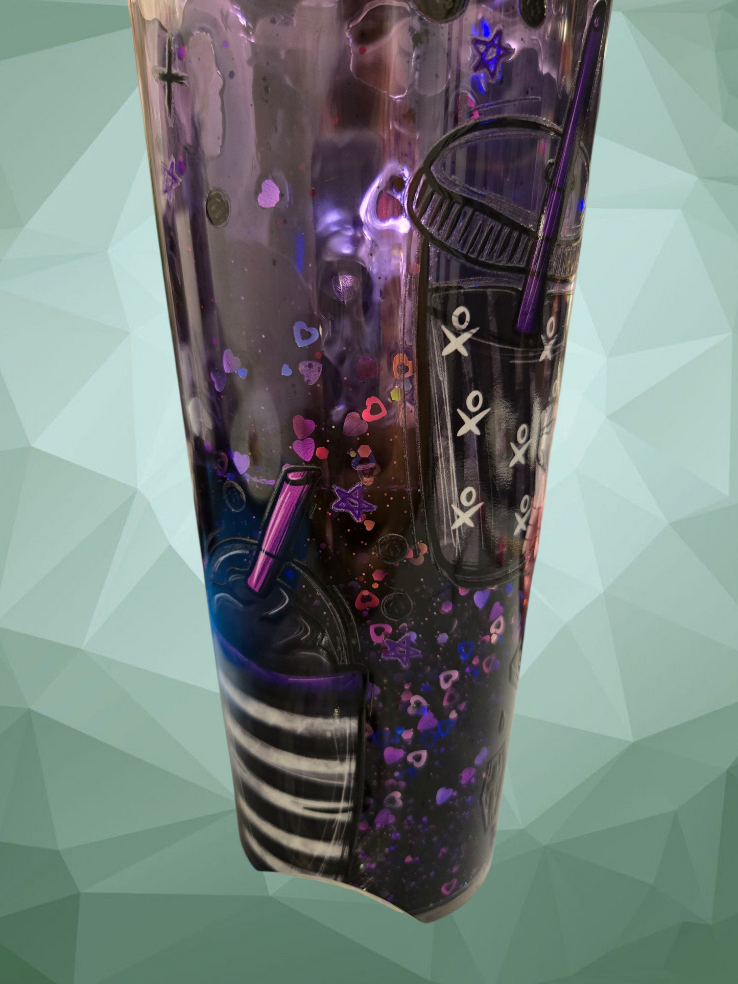💜 Wednesday 24 oz Purple Glitter Acrylic Cup 💜