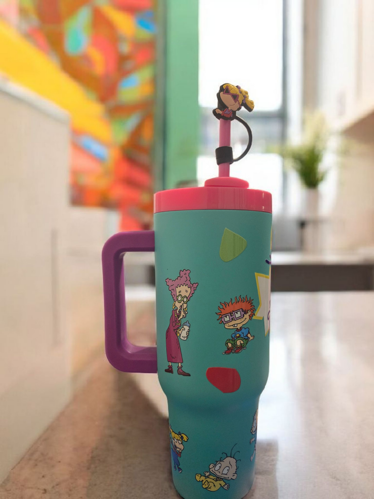 💖 “Just a Nanny Raising Her Rugrats” 40 oz Tumbler – Hot/Cold + Adorable!