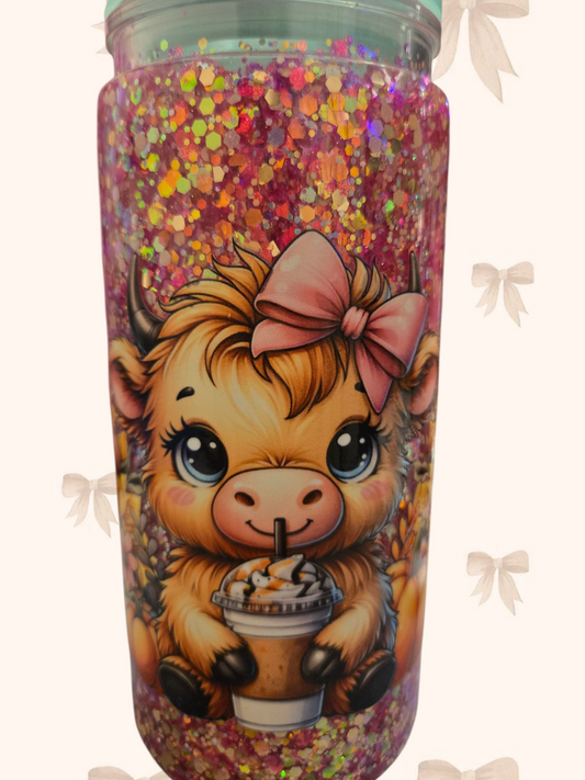 🥤✨ 20 oz Acrylic Glitter Tumbler ✨🐮